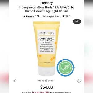 Farmacy Honeymoon Glow 12% AHA/BHA Resurfacing Serum Full Size 140ml
